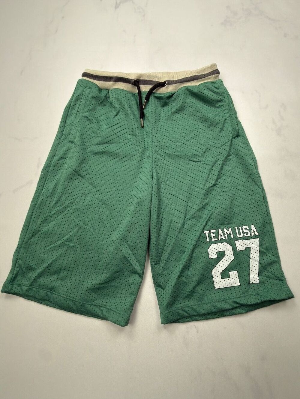Kidpik Basketball Shorts Green Team USA Sport Athletic - Boys XXL